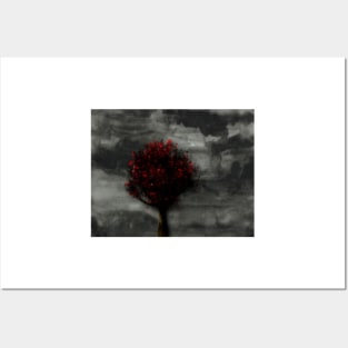 Lone Tree Against The Storm Posters and Art